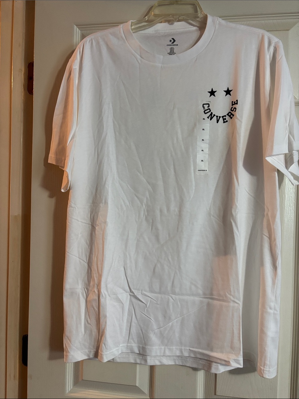 Converse White Tee with Black Star Logo